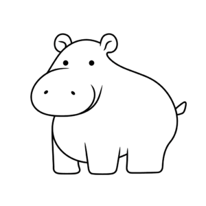 Desenho de hipopótamo para colorir