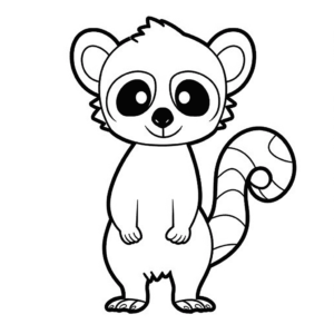 Desenho de lêmure para colorir