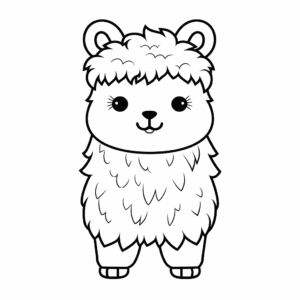 Desenho de lhama fofa para colorir