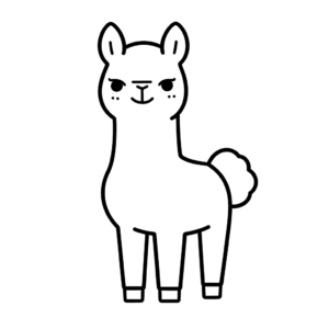 Desenho de lhama para colorir