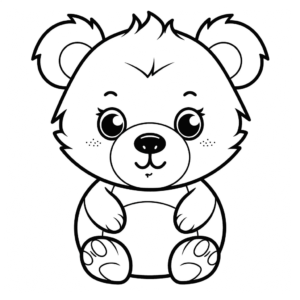 Desenho de lindo urso pardo para colorir