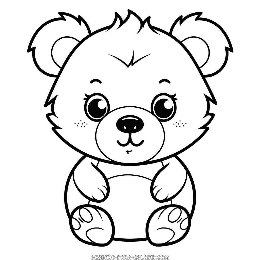 Desenho de lindo urso pardo para colorir