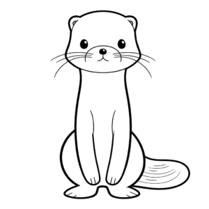 Desenho de lontra para colorir