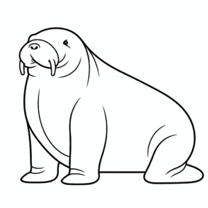 Desenho de morsa para colorir