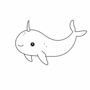 Desenho de narval para colorir