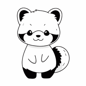 Desenho de panda vermelho para colorir