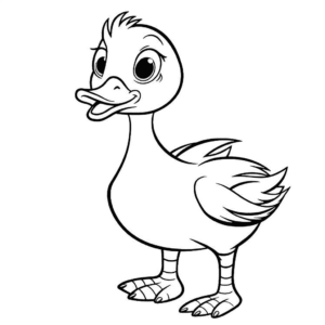 Desenho de pato feliz para colorir
