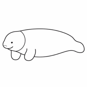 Desenho de peixe-boi para colorir