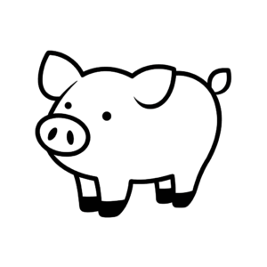 Desenho de porco para colorir