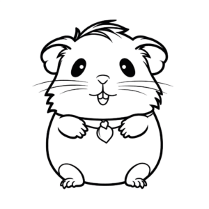 Desenho de porquinho da índia fofo para colorir