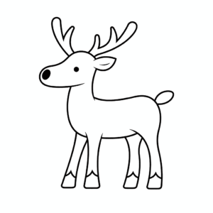 Desenho de rena para colorir