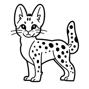 Desenho de serval para colorir