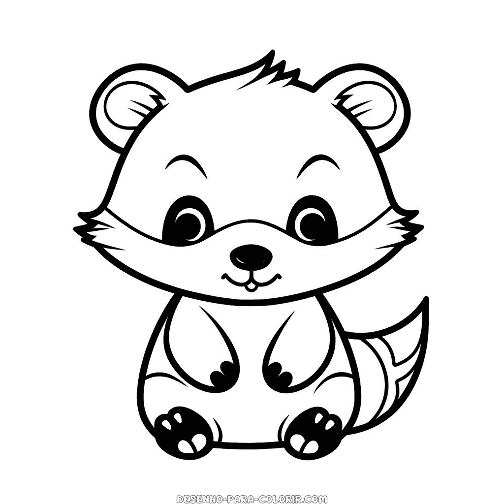 Desenho de texugo bonito para colorir