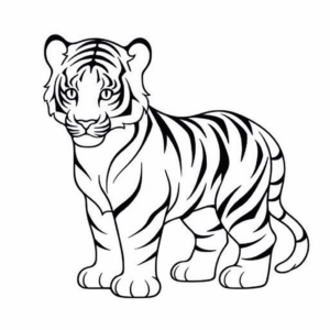 Desenho de tigre para colorir