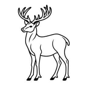 Desenho de veado vermelho para colorir