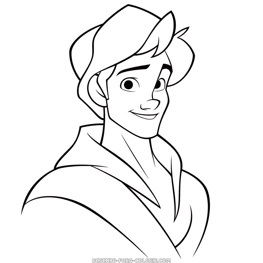 Desenho de aladim para colorir