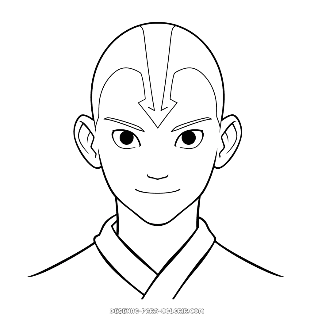 Desenho de avatar o último mestre do ar para colorir