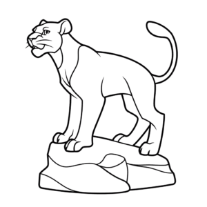 Desenho de bagheera, o livro da selva para colorir