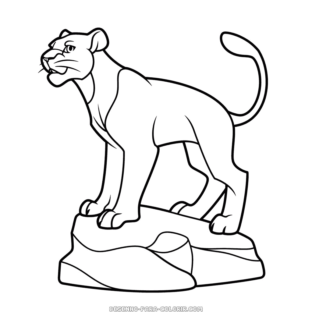 Desenho de bagheera, o livro da selva para colorir