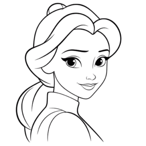 Desenho de bela a bela e a fera para colorir