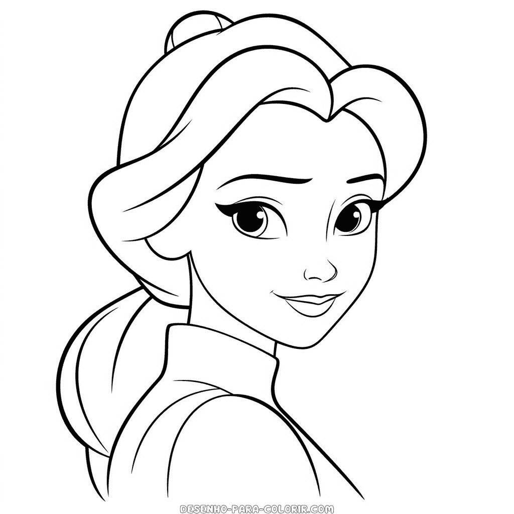 Desenho de bela a bela e a fera para colorir