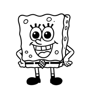 Desenho de bob esponja calça quadrada para colorir