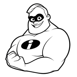 Desenho de bob parr os incríveis para colorir