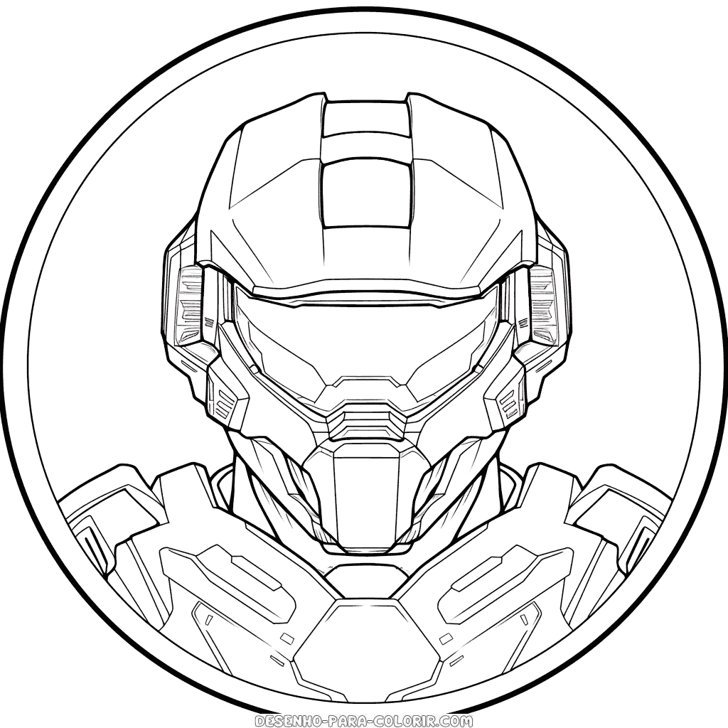 Desenho de chefe mestre halo para colorir