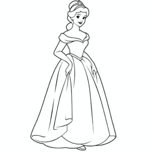 Desenho de cinderela para colorir