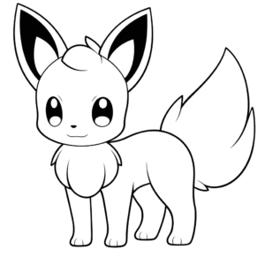 Desenho de eevee para colorir