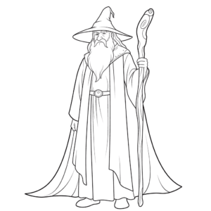 Desenho de gandalf para colorir