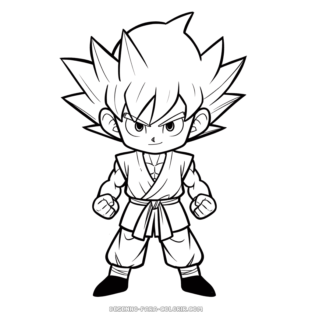 Desenho de goku dragon ball para colorir