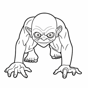 Desenho de gollum sméagol para colorir