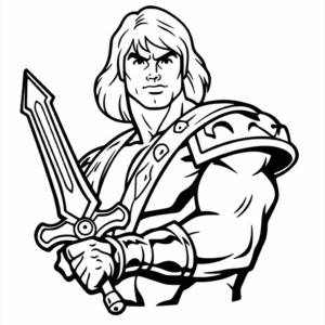Desenho de he-man mestres do universo para colorir