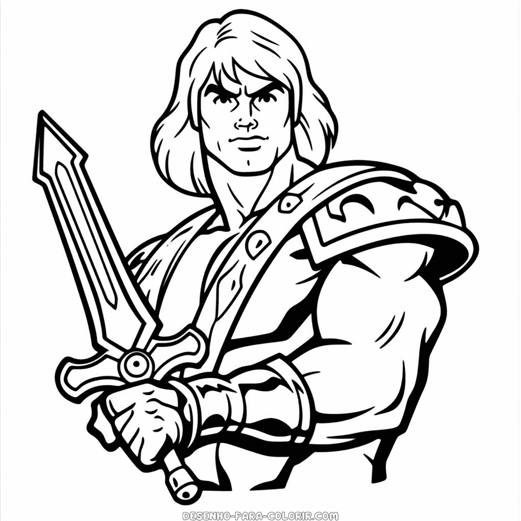Desenho de he-man mestres do universo para colorir