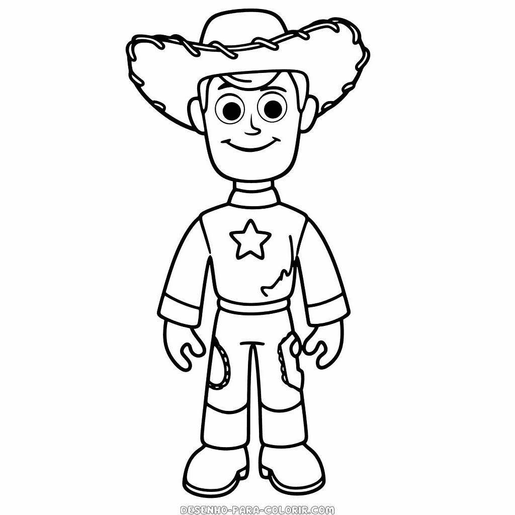 Desenho de história de brinquedos amadeirados para colorir