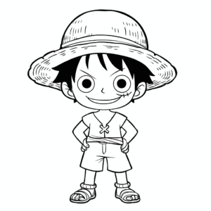 Desenho de luffy one piece para colorir