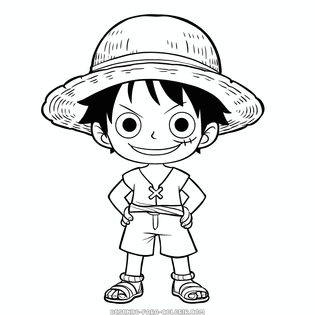 Desenho de luffy one piece para colorir