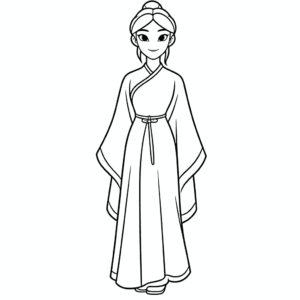 Desenho de mulan para colorir