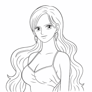 Desenho de nami one piece para colorir