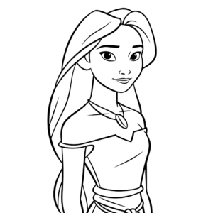 Desenho de pocahontas para colorir