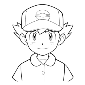 Desenho de pokémon ash ketchum para colorir