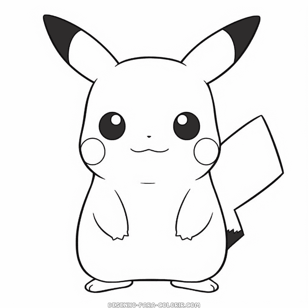 Desenho de pokémon pikachu para colorir