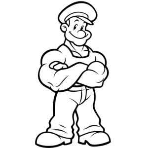 Desenho de popeye para colorir