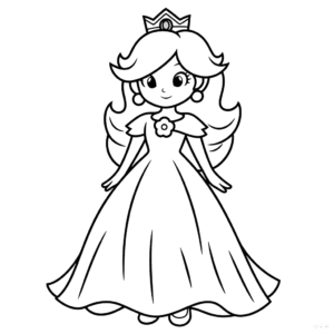 Desenho de princesa pêssego para colorir