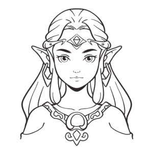 Desenho de princesa zelda para colorir