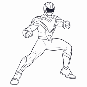 Desenho de ranger azul power rangers para colorir