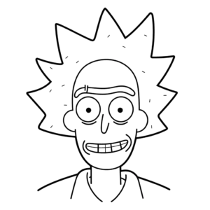 Desenho de rick sanchez rick e morty para colorir