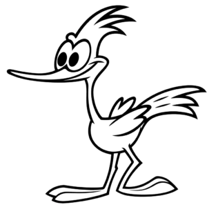 Desenho de road runner looney tunes para colorir