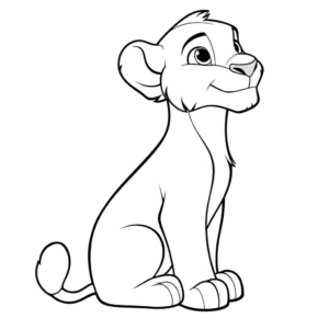 Desenho de simba, o rei leão para colorir